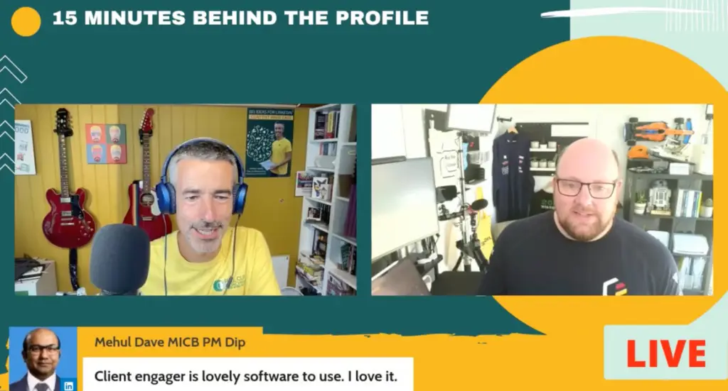 Ashley Leeds and Johann Goree on a 15 Minutes Behind the Profile live stream