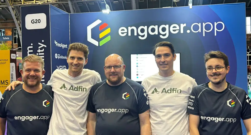 Engager and Adfin team at their stand at Accountex Manchester 2024