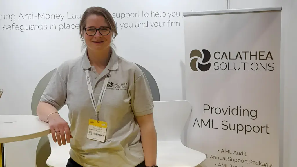 Lucy Brown at a Calathea Solutions exhibition stand