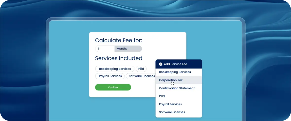 Engager catch-up fees screen