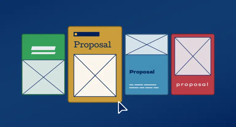 Illustration of proposal documents being chosen