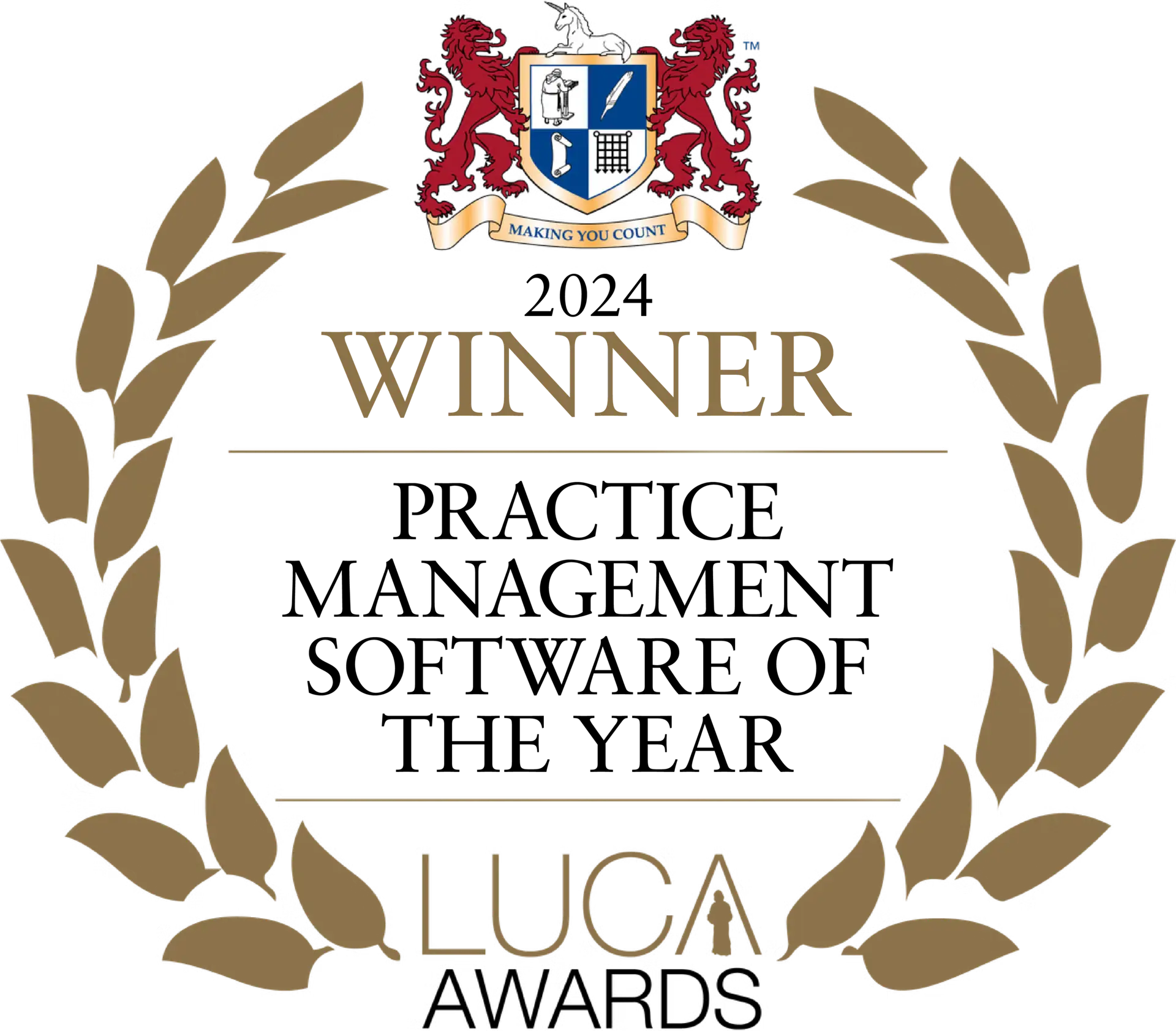 ICB LUCA Awards 2024 winner badge: Practice Management Software of the Year