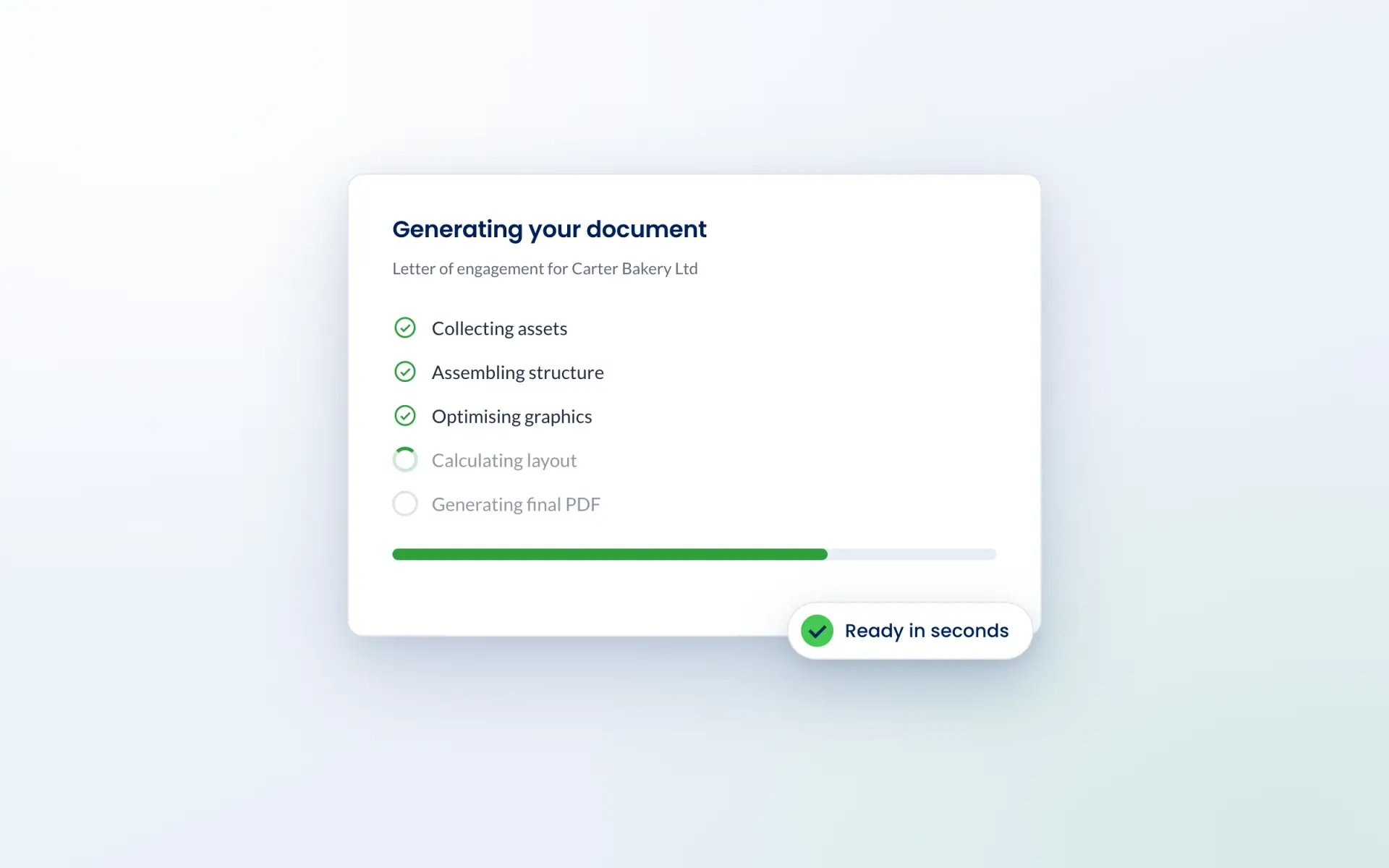 Engager generating a letter of engagement document
