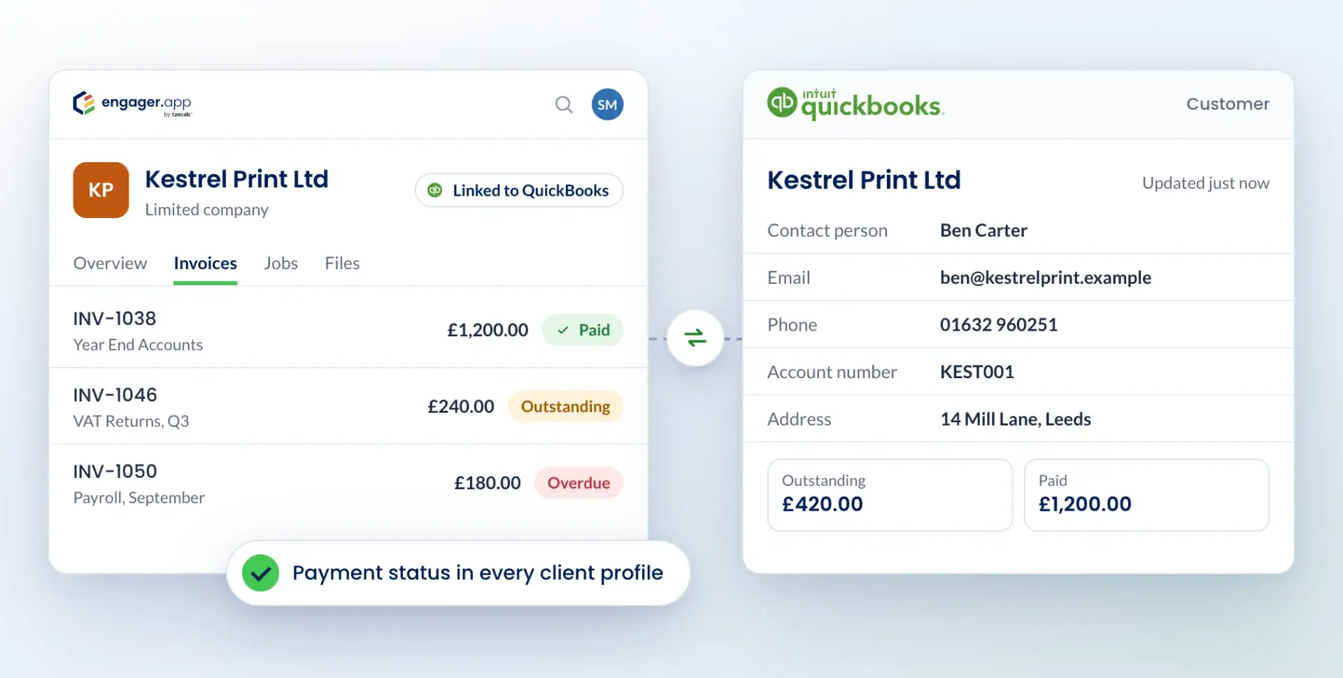 QuickBooks and Engager integration