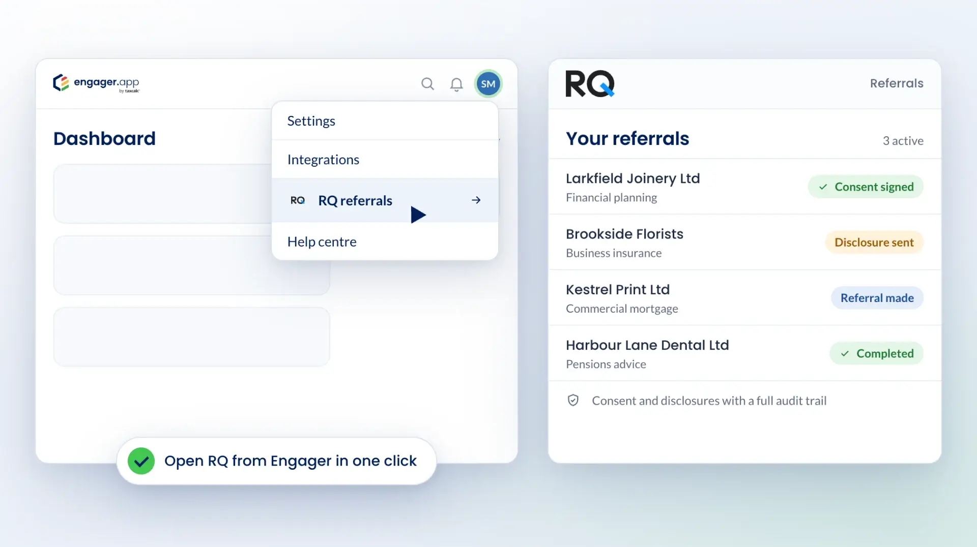 RQ and Engager integration